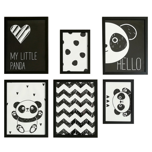 تابلو کودک مدل پاندای بامزه Hello My Little Panda مجموعه 6 عددی