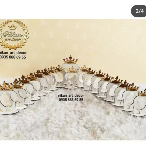 گیفت جشن دندونی سایز عکس 7x10 پک 5 عددی جنس ام دی اف و مولتی استایل طلایی